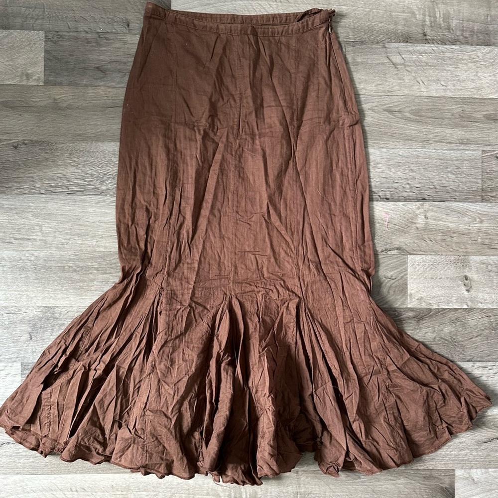 Brown Linen Mermaid Skirt